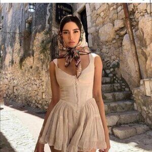 Vanessa Mooney Elisabeth Dress in Cream NEW